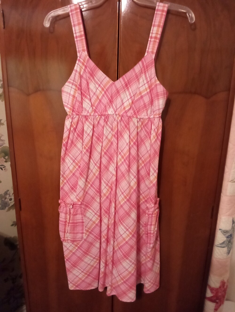 Pink Plaid Cotton Sundress